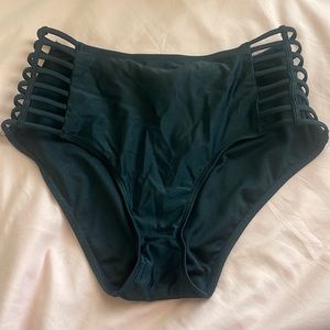 Black high waisted bikini bottom
